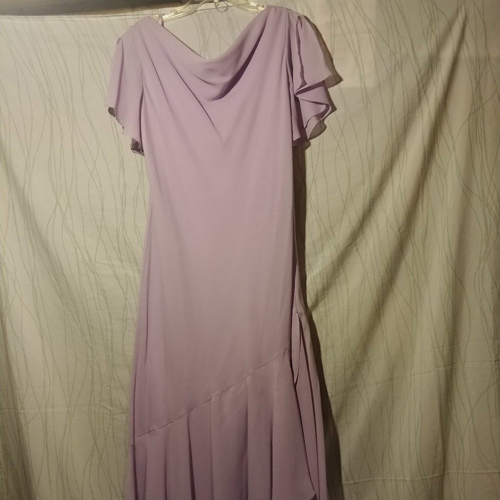 Liz Baker lilac formal ruffled gown sz 18